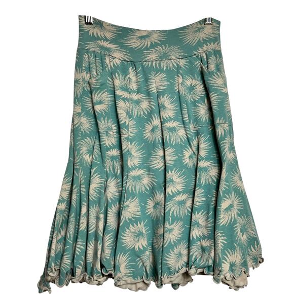 Effie's Heart Pleated Retro Floral Skirt in Seafom -Cotton- Pockets Small (2913) - Picture 3 of 4